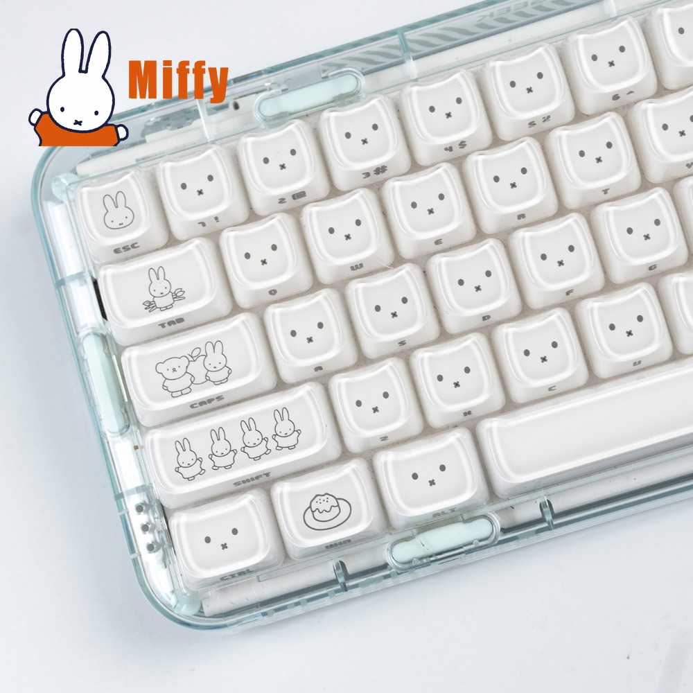 Gaming Keyboard Nearby - Teclas Kawaii Miffy: Keycaps de Coelho