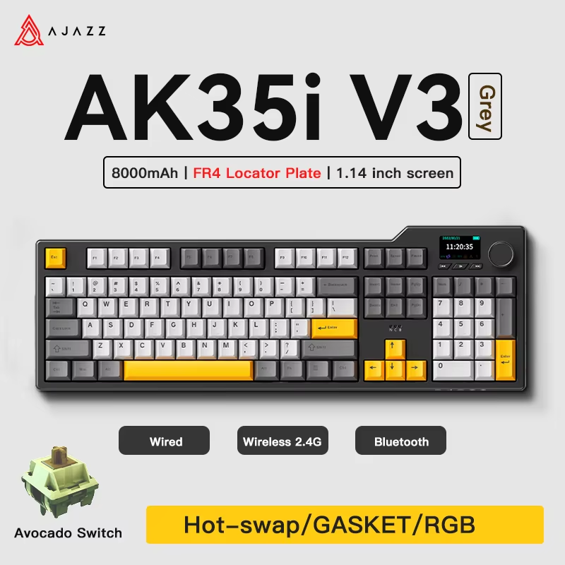 Teclado Gamer Ajazz AK35I V3 M - Gaming Keyboard Hot Swappable avaliação e preço